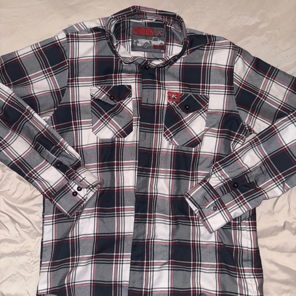 DIXXON Red and Black Plaid Casual Button Down Shirt